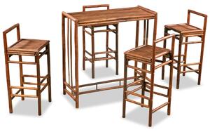 Set de mobilier, 5 piese, bambus, maro