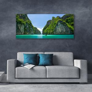 Tablou pe panza canvas Peisaj rezervat Albastru Gri Verde