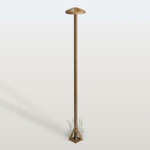 Moretti Luce Bornă luminoasă LED Aura Disk, înălțime 100 cm, alamă antică, IP65, Bronz / Alamă Veche, Alamă, Casă de țară / Rustic