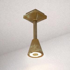 Moretti Luce Lampă de tavan pentru exterior cu LED Silva Disk, înălțime 26 cm, alamă antică, Bronz / Alamă Veche, Alamă, Casă de țară / Rustic