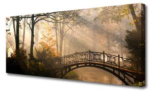 Tablou pe panza canvas Forest Podul Arhitectura Brun Verde