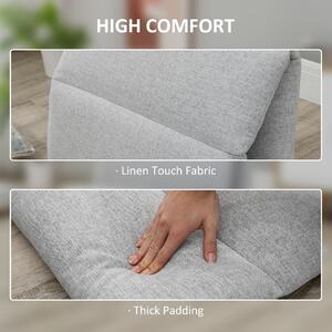 HOMCOM Fotoliu Relax de podea cu spatar cu 5 inclinatii, fotoliu unic din material textil si otel, 71x72x60cm, gri deschis | AOSOM RO
