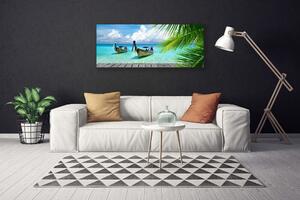 Tablou pe panza canvas Ambarcațiuni Sea Peisaj Albastru Maro Verde