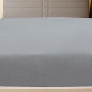 Cearșaf de pat cu elastic, gri, 140x200 cm, bumbac