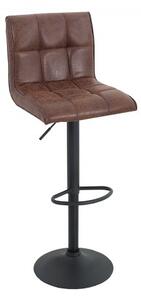 Set 2 scaune bar ajustabile Modena maro din micorofibra si cadru metalic, 90-115 cm