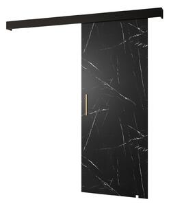 Uși culisante 90 cm Sharlene I (marmură negru + negru mat + auriu). 1043608