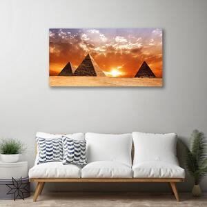 Tablou pe panza canvas Piramidele Peisaj Galben