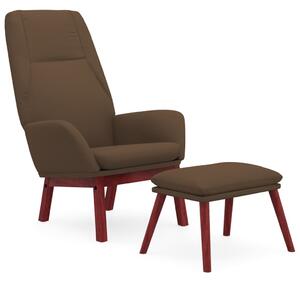 Scaun de relaxare cu taburet, maro, textil