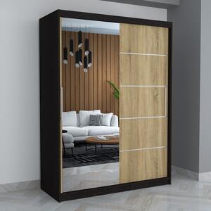 Dulap A07 Wenge Sonoma cu Oglinda, 150cm Lungime