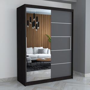 Dulap A08 Wenge Gri cu Oglinda, 150cm Lungime