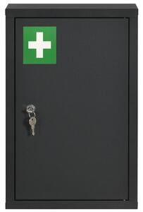Dulapior de medicamente cu montare pe perete, Cutie de prim-ajutor cu 3 niveluri cu 2 chei, negru | AOSOSM RO Kleankin | Aosom RO