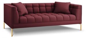 Canapea 3 locuri Karoo cu tapiterie din tesatura structurala, rosu inchis