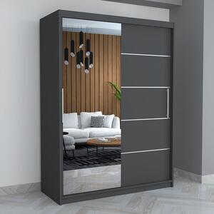Dulap A01 Gri cu Oglinda, 150cm Lungime