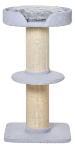 Ansamblu de joaca pentru pisici cu culcus, perna, stalp din franghie de sisal, 45x45x91cm, albastru deschis PawHut | Aosom RO