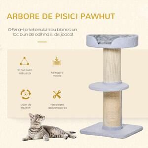 Ansamblu de joaca pentru pisici cu culcus, perna, stalp din franghie de sisal, 45x45x91cm, albastru deschis PawHut | Aosom RO