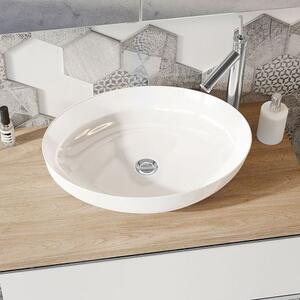 Elita Rika lavoar 52x39.5 cm ovale de blat alb luciu RE040520088060