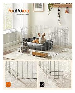Tarc pentru animale de companie, Feandrea, Argintiu, ‎PPK001W01, 159 x 159 x 61 cm
