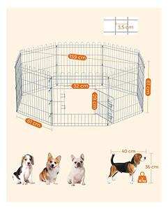 Tarc pentru animale de companie, Feandrea, Argintiu, ‎PPK001W01, 159 x 159 x 61 cm