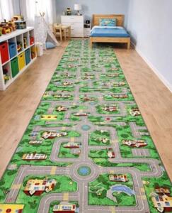 Traversa Model Print Roads ,Verde Multicolor, Suport Pasla, Latime 100 cm, 820 gr mp