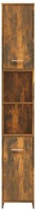 Dulap de baie, stejar fumuriu, 30x30x183,5 cm, lemn prelucrat