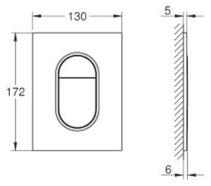 Grohe Arena Cosmopolitan S buton de spălare pentru WC Hard Graphite 37624A00