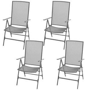 Set mobilier exterior cu scaune pliante, 5 piese antracit, oțel