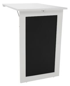 KONDELA Masă pliantă, de perete cu tablă de cretă, albă, ZALMAN
