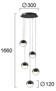 Candelabru LED suspendat pe cablu ZIREA LED/30W/230V, negru