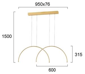 Lustră LED suspendată pe cablu MEGAN LED/39W/230V, auriu