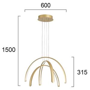 Candelabru LED suspendat pe cablu MEGAN LED/41W/230V auriu