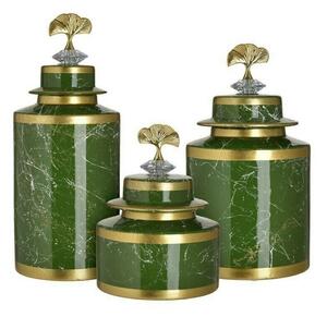 Set 3 vase decorative, Ceramica, Verde, Raina