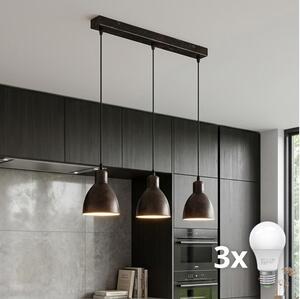 Brilagi - Lustru LED suspendat pe cablu RIDDY 3xE27/60W/230V cupru/patină