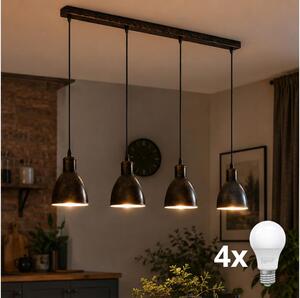 Brilagi - Lustra LED suspendată pe cablu RIDDY 4xE27/60W/230V cupru cu patină