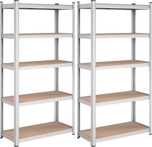 Set 2 Rafturi, Songmics, 5 rafturi, 180 x 90 x 40 cm, Silver, GLR040E02
