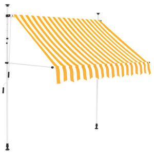 Copertină retractabilă manual, portocaliu și alb, 200cm, dungi
