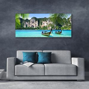 Tablou pe panza canvas Ambarcațiuni Sea Peisaj Albastru Gri Verde