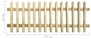 Gard din țăruși, 170 x 80 cm, 5/7 cm, lemn de pin tratat