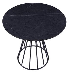 Masă de sufragerie, neagră, diametru 70 cm, TEGAN