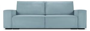 Canapea 3 locuri extensibila Eveline cu tapiterie reiata, albastru deschis