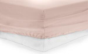 Cearceaf de pat cu elastic Pink Heinner, 90x200 cm, 100% bumbac, roz