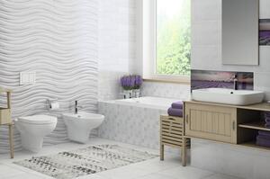 Faianță baie / bucătărie Milano Soft Grey Wave 25x75 cm