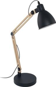 Lampă de birou Torona E14 max. 1x28W, negru/lemn natur