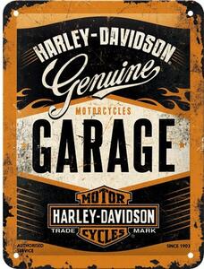 Tablou metalic decorativ Harley-Davidson Garage 15x20 cm