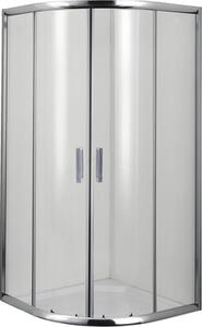 Cabină de duș semirotundă Q90C sticlă securizată transparentă tratată Easy-Clean profil cromat 90x90x190 cm