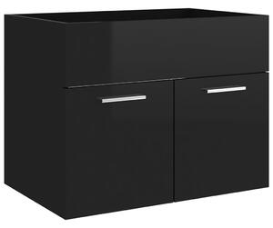 Dulap de chiuvetă, negru extralucios, 60x38,5x46 cm, PAL