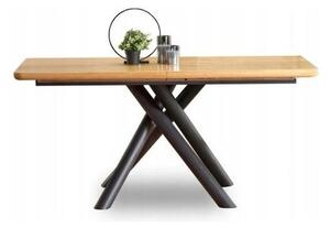 Masa extensibila DERRICK, stejar natural/negru, 160/200x90x75 cm
