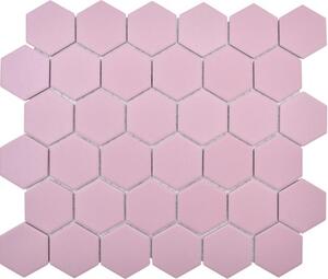 Mozaic piscină AT52 hexagon uni rose 32,5x28,1 cm