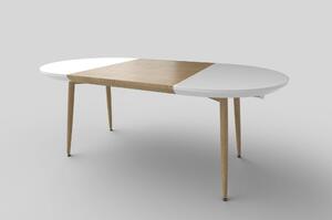 Masa extensibila EDWARD, alb/stejar San Remo, 120/200x100x75 cm