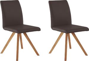 Set 2 scaune Tokyo piele naturala maro 46/63/91 cm