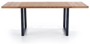 Masa extensibila HORUS, stejar/negru, furnir/otel, 126/206x80x76 cm